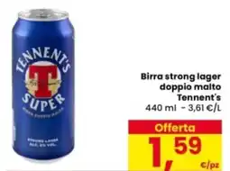 Eurospar Birra strong lager doppio malto Tennent's offerta