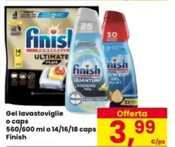 Eurospar Gel lavastoviglie o caps o 14/16/18 caps Finish offerta