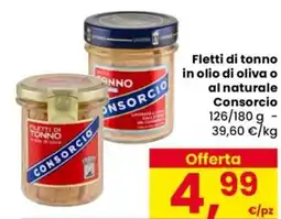 Despar Fletti di tonno in olio di oliva o al naturale Consorcio offerta