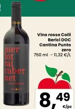 Despar Vino rosso Colli Berici DOC Cantina Punto zero offerta