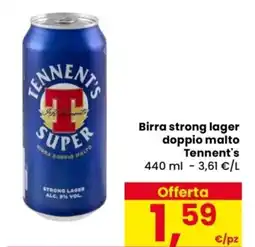 Despar Birra strong lager doppio malto Tennent's offerta