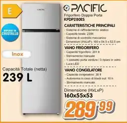Golino Service PACIFIC Frigorifero Doppia Porta KPDP280ES offerta