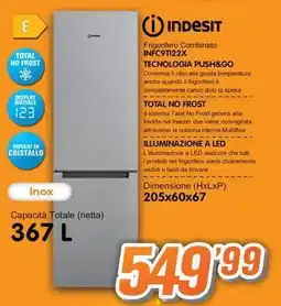 Golino Service INDESIT Frigorifero Combinato INFC9T122X offerta