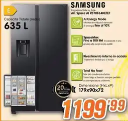 Golino Service SAMSUNG Frigorifero Side by Side Air. Space Al RS70F64KEFEF offerta