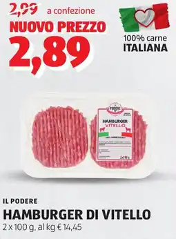 ALDI Il podere hamburger di vitello offerta