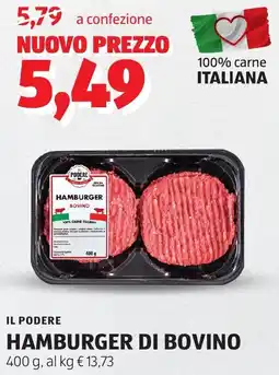 ALDI Il podere hamburger di bovino offerta