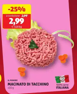 ALDI Il podere macinato di tacchino offerta