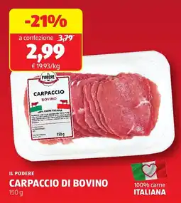 ALDI Il podere carpaccio di bovino offerta