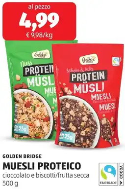 ALDI Golden bridge muesli proteico offerta