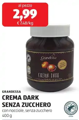 ALDI Grandessa grema dark senza zucchero offerta