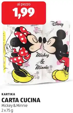 ALDI Kartika carta cucina mickey & minnie offerta