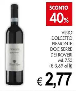 PrestoFresco Vino dolcetto piemonte DOC SERRE DEI ROVERI offerta