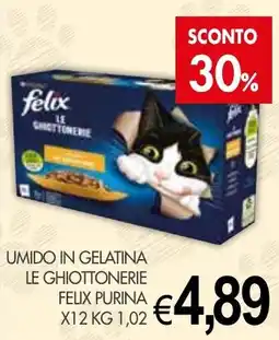 PrestoFresco Umido in gelatina le ghiottonerie FELIX PURINA X12 offerta