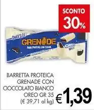 PrestoFresco Barretta proteica grenade con cioccolato bianco OREO offerta