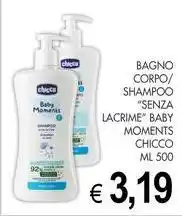 PrestoFresco Bagno corpo/ shampoo "senza lacrime" baby moments CHICCO offerta