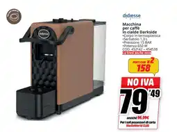 MediaWorld didiesse Macchina per caffè in cialde Darkside offerta