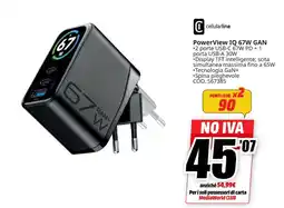 MediaWorld cellularline PowerView IQ 67W GAN offerta