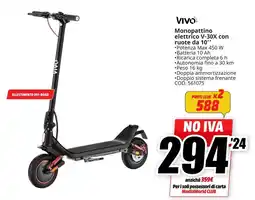 MediaWorld VIVO Monopattino elettrico V-30X con ruote da 10" offerta
