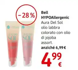 dm drogerie markt Bell HYPOAllergenic Aura Del Sol olio labbra colorato con olio di jojoba offerta