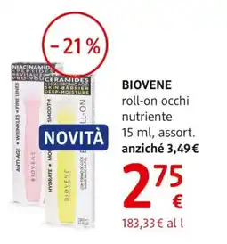 dm drogerie markt BIOVENE roll-on occhi nutriente offerta