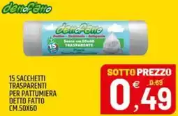 Ard Discount 15 sacchetti trasparenti per pattumiera detto fatto cm.50x60 offerta