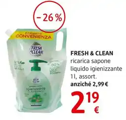 dm drogerie markt FRESH & CLEAN ricarica sapone liquido igienizzante offerta