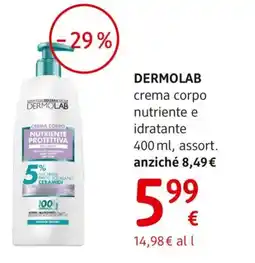 dm drogerie markt DERMOLAB crema corpo nutriente e idratante offerta