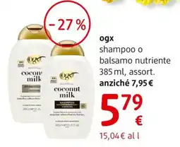 dm drogerie markt ogx shampoo o balsamo nutriente offerta