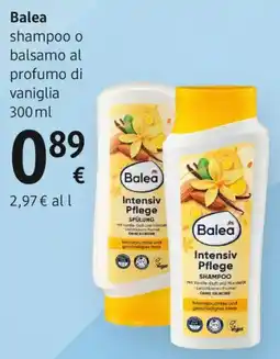 dm drogerie markt Balea shampoo o balsamo al profumo di vaniglia offerta