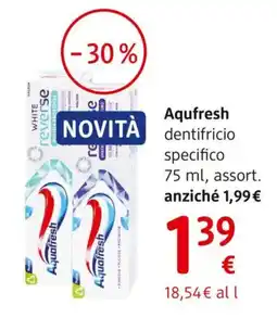 dm drogerie markt Aqufresh dentifricio specifico offerta