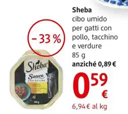 dm drogerie markt Sheba cibo umido per gatti con pollo, tacchino e verdure offerta