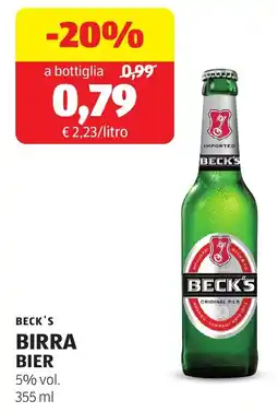 ALDI Beck's birra bier offerta