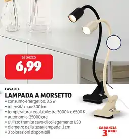 ALDI Casalux lampada a morsetto offerta