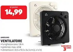 ALDI Ambiano ventilatore offerta