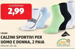 ALDI Crane calzini sportivi per uomo e donna, 2 paia offerta