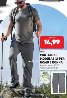 ALDI Crane pantaloni modulabili per uomo e donna offerta