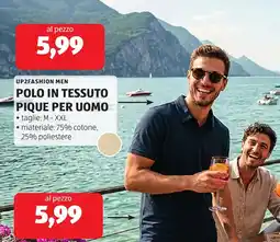 ALDI Up2fashion men polo in tessuto pique per uomo offerta