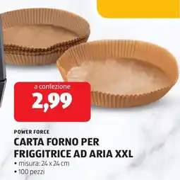 ALDI Power force carta forno per friggitrice ad aria xxl offerta