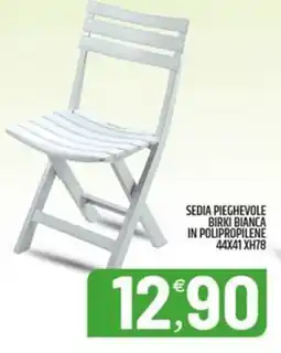 Ard Discount Sedia pieghevole birki bianca in polipropilene offerta