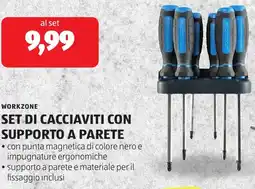 ALDI Workzone set di cacciaviti con supporto a parete offerta