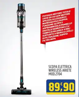 Ard Discount SCOPA ELETTRICA WIRELESS ARIETE MOD.2704 offerta