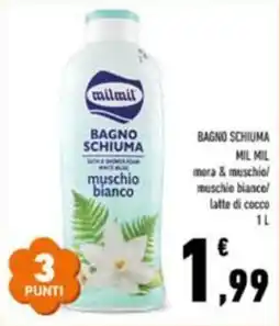 Conad Bagno schiuma mil mil mora & muschiol muschio bianco/ latte di cocco offerta