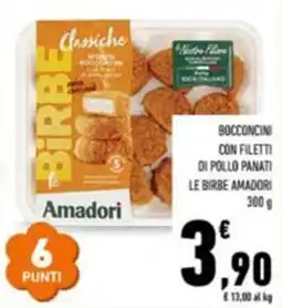 Conad Bocconcini con filetti di pollo panati le birbe AMADORI offerta