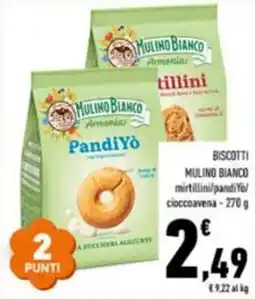 Conad Biscotti mulino bianco mirtillini/pandi yol cioccoavena offerta