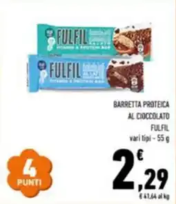 Conad Barretta proteica al cioccolato FULFIL offerta
