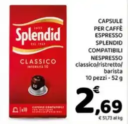 Conad Capsule per caffè espresso splendid compatibili nespresso offerta