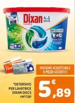 Conad Detersivo per lavatrice dixan discs offerta