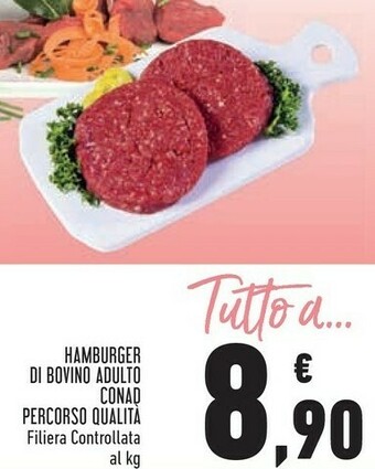Conad Superstore Conad hamburger di bovino adulto offerta