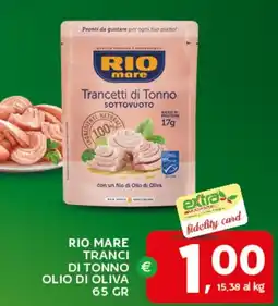 Extra Supermercati Rio mare tranci di tonno olio di oliva offerta
