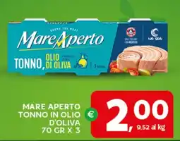 Extra Supermercati Mare aperto tonno in olio d'oliva offerta